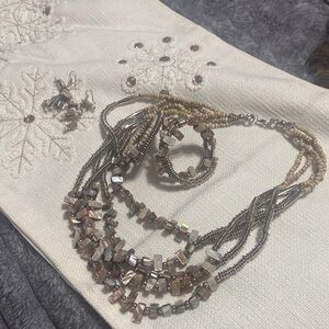 Elegant Multi-Strand Beaded Necklace Set